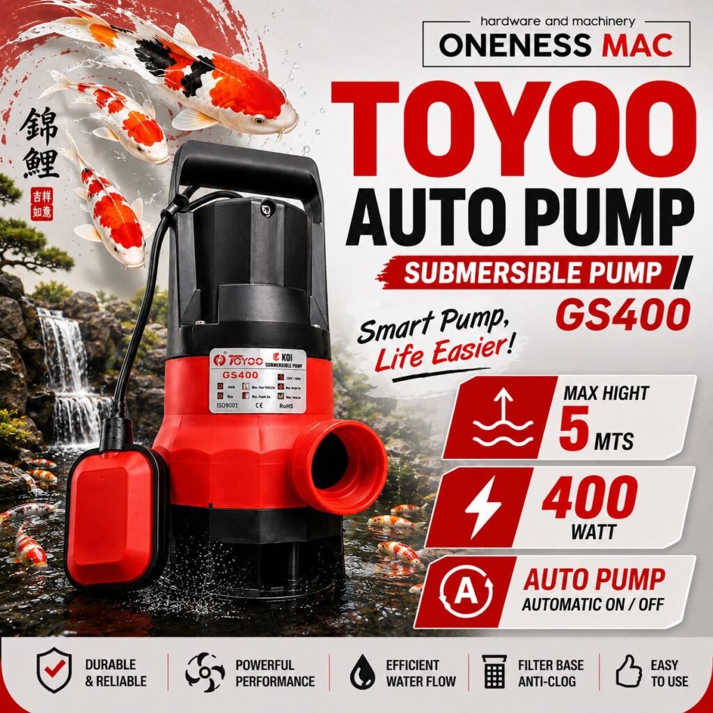 TOYOO Koi Submersible Fish Pond Pump (Automatic) 400W