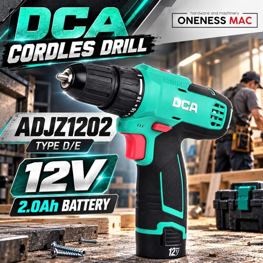DCA ADJZ1202 / ADJZ1202E 10.8V 35NM Cordless Driver Drill 1500RPM + 2 x 2.0Ah Batteries + Charger